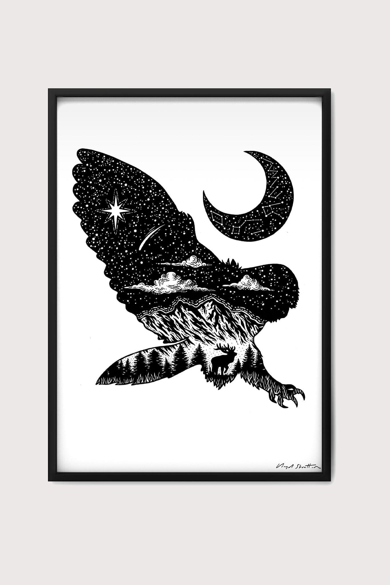 The Owl & The Moon Fine Art Print