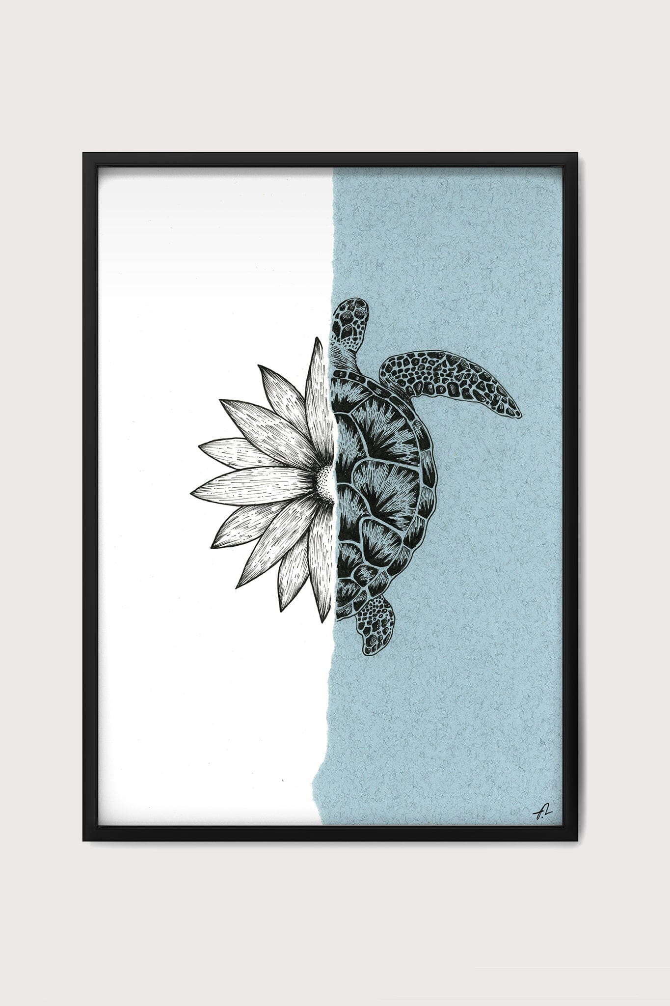 Sea Turtle Flower Fine Art Print