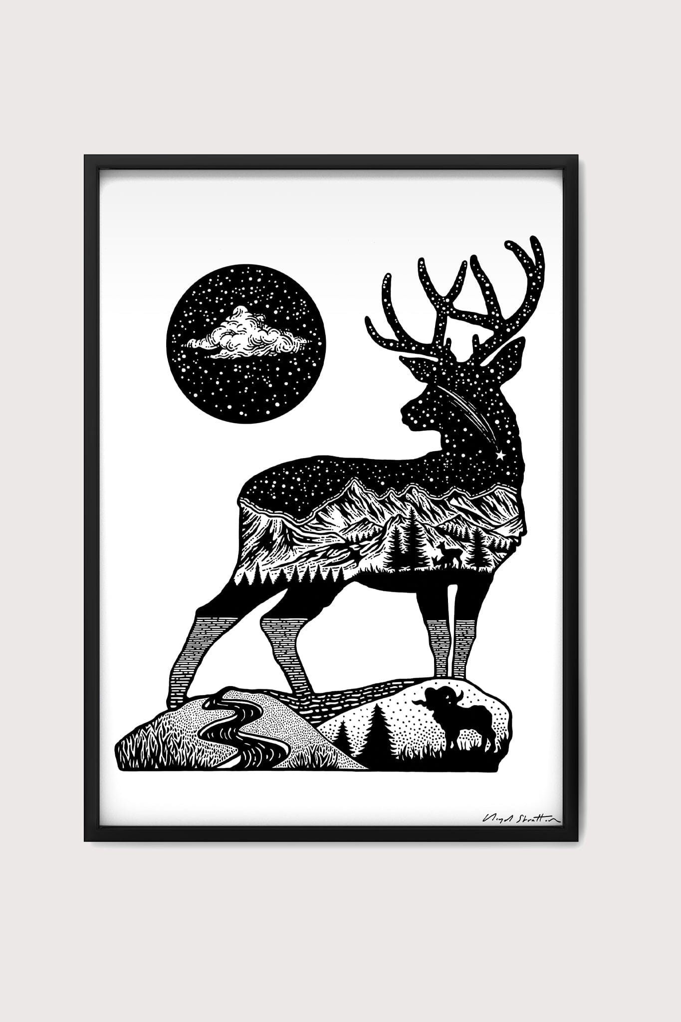 The Stag & The Shooting Star Fine Art Print