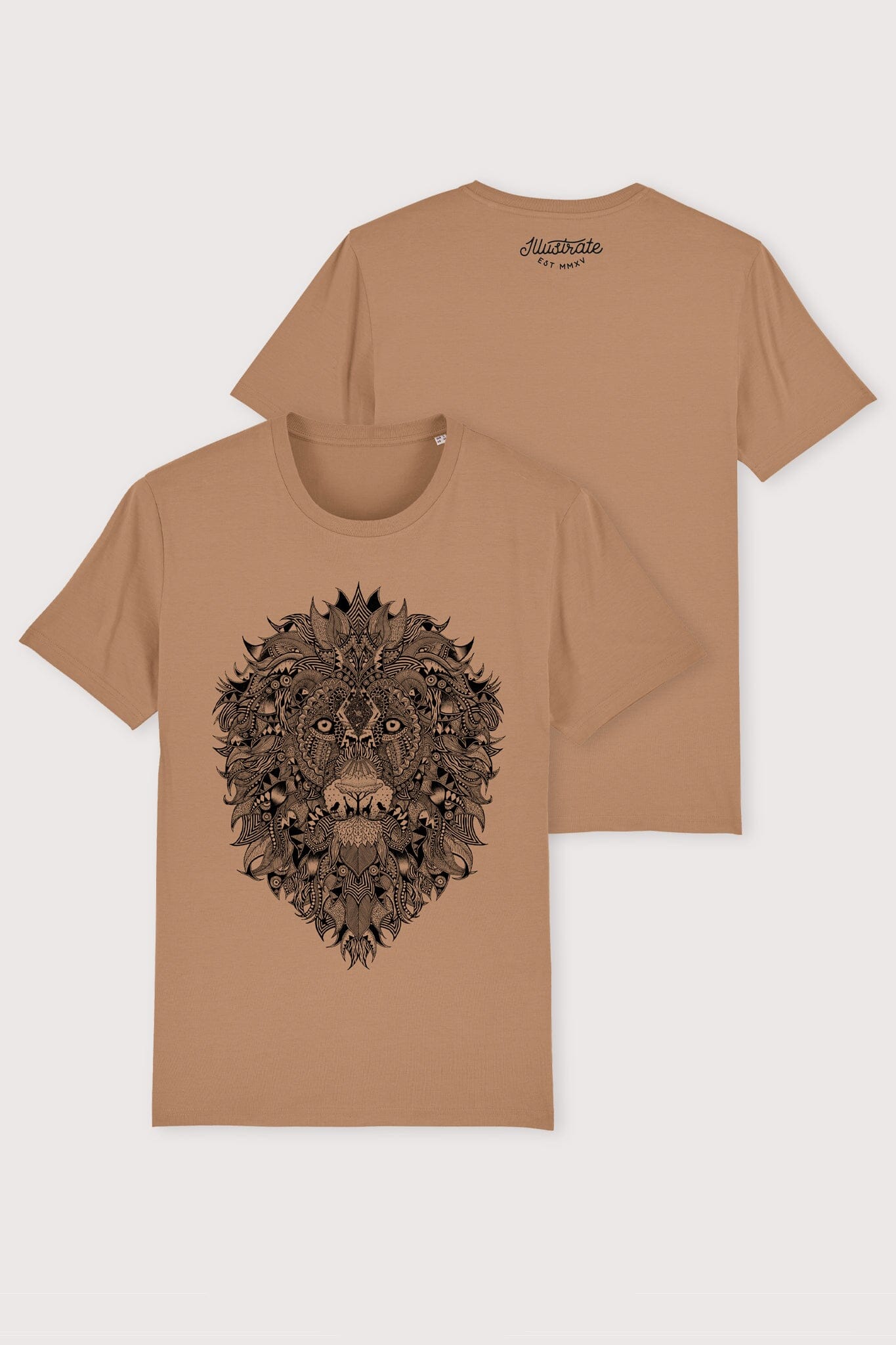 Sheru Hand-Printed Camel T-Shirt