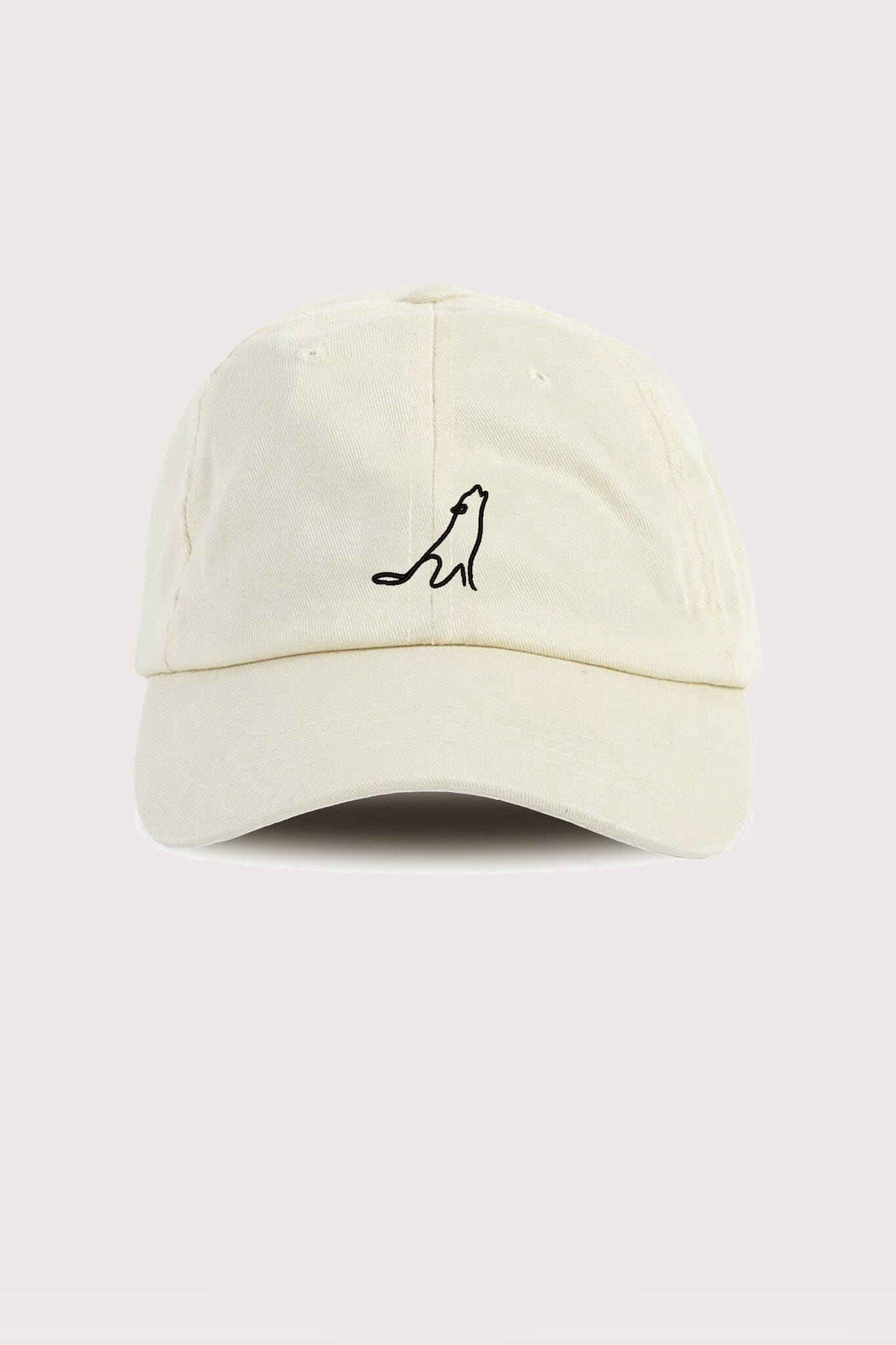 One Line Wolf Embroidered Cap