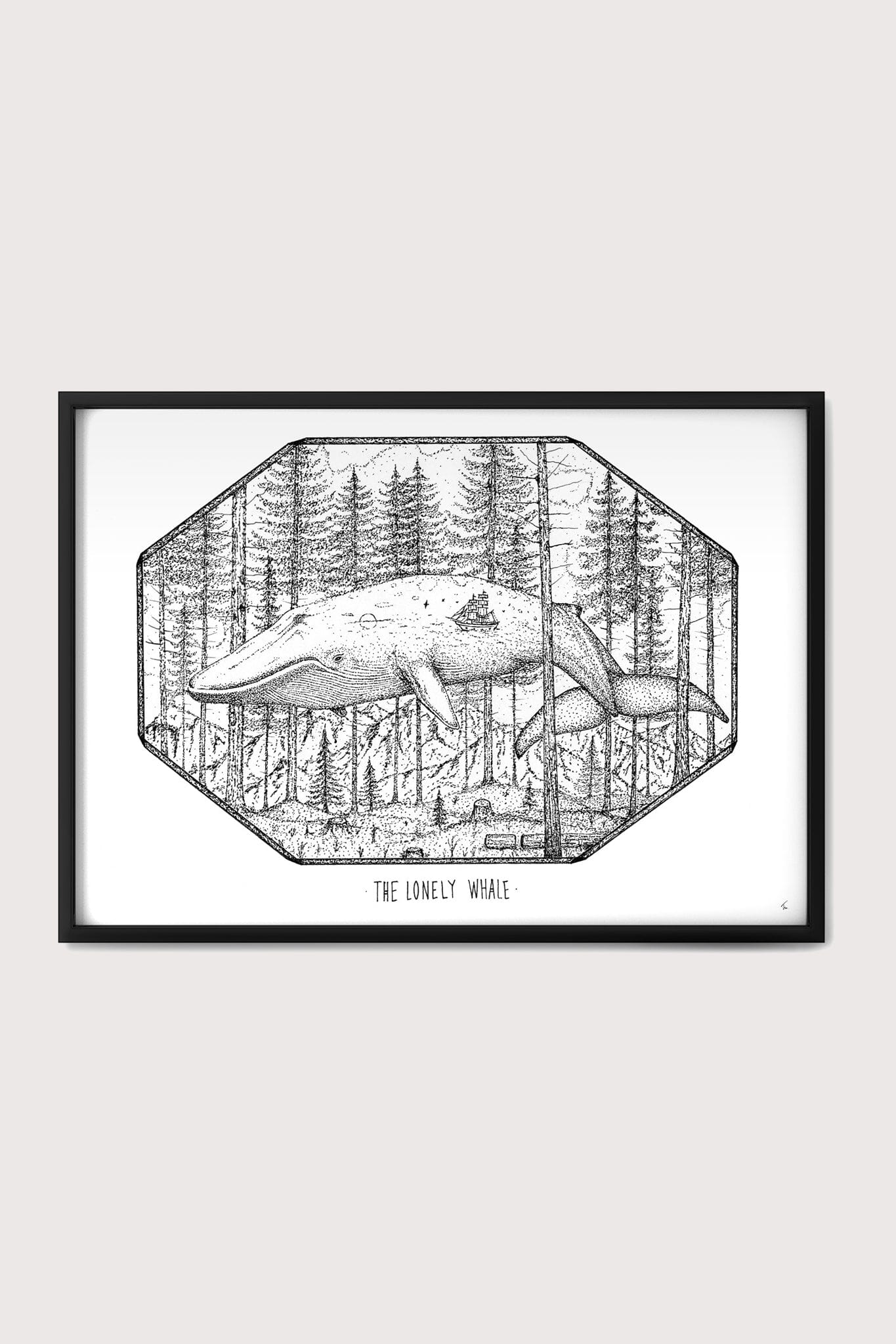 The Lonely Whale Fine Art Print