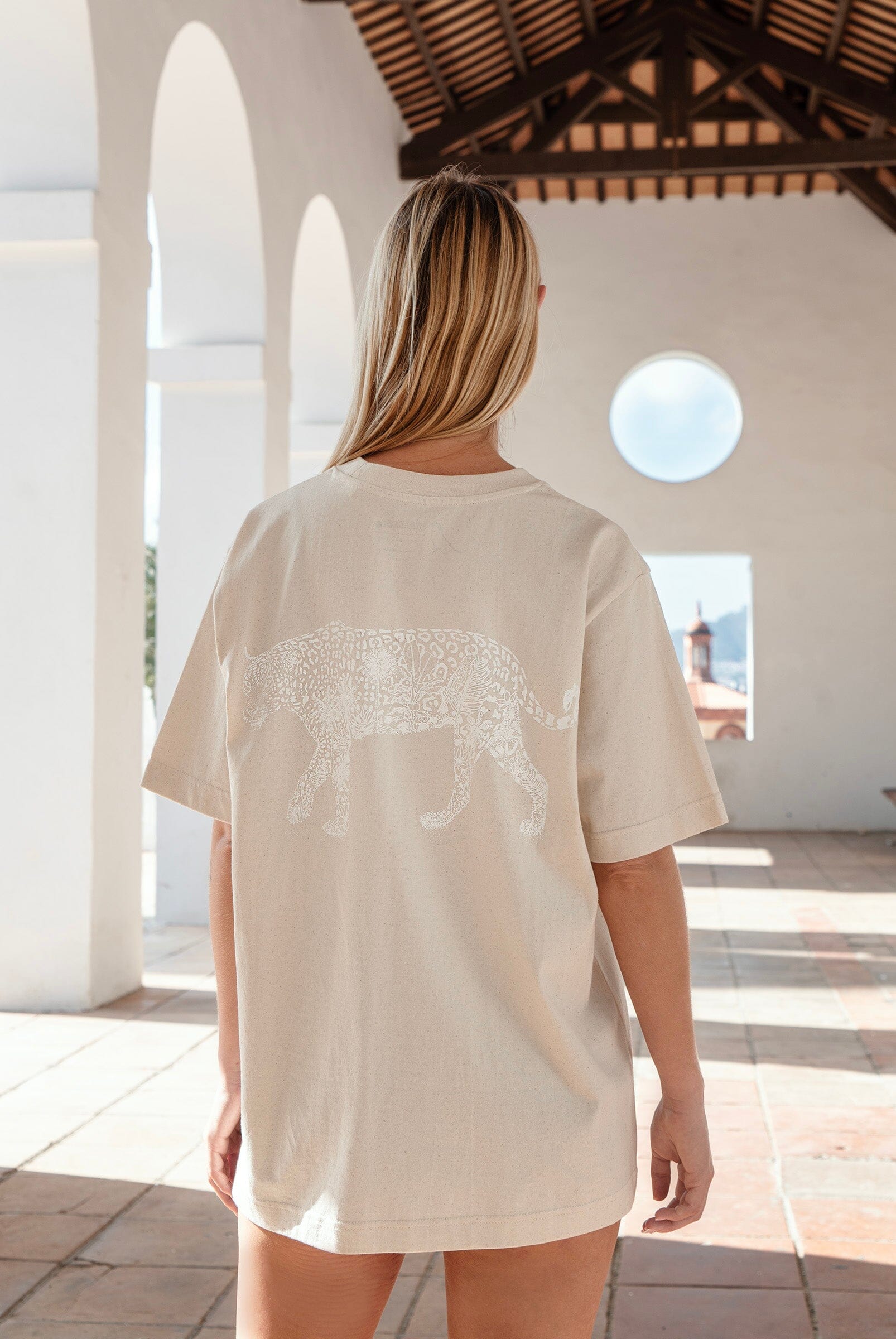 Women's Oversized T-Shirt | Jungle x Embroidered Wolf
