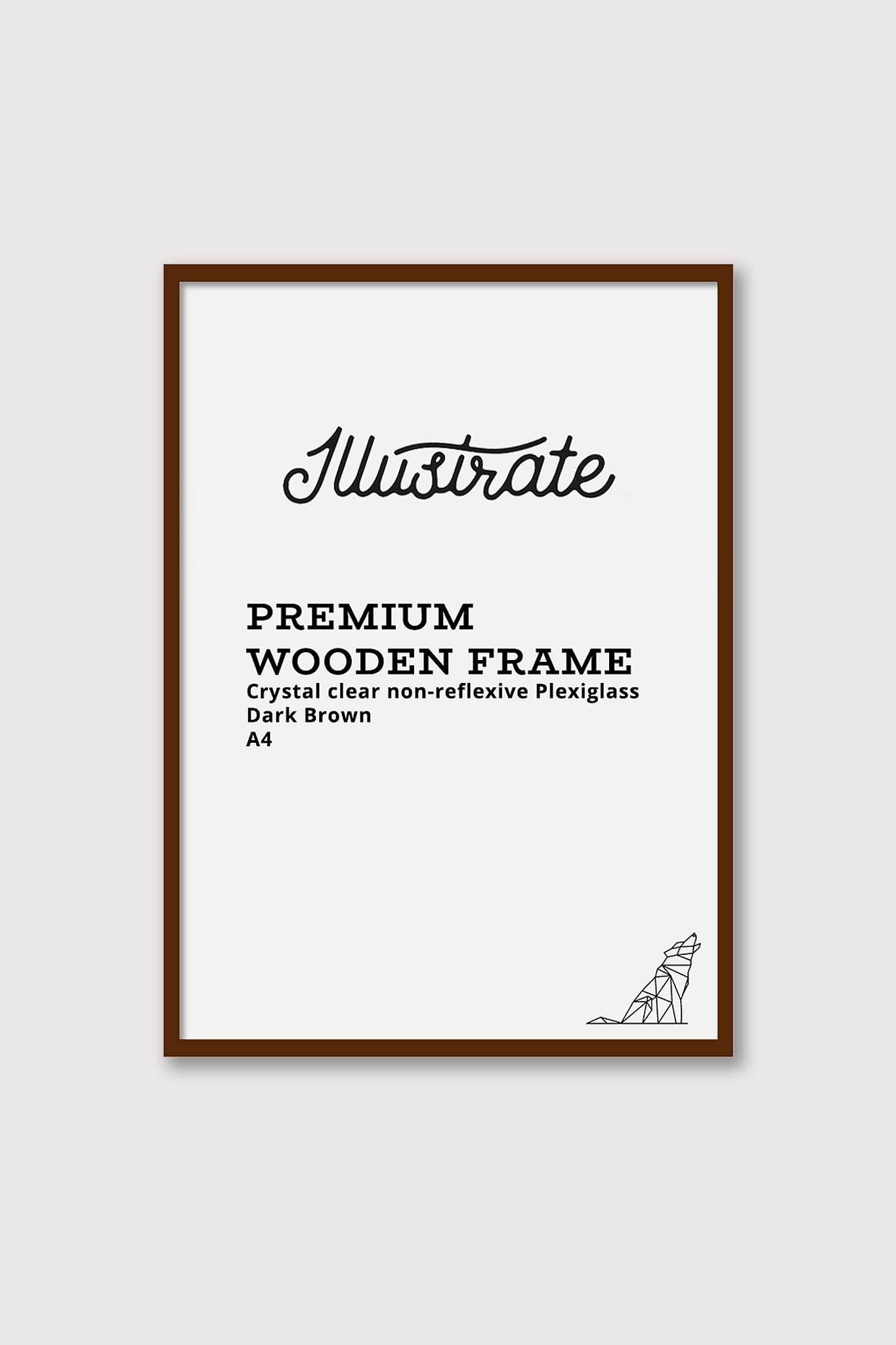 Dark Brown Premium A4 Wooden Frame