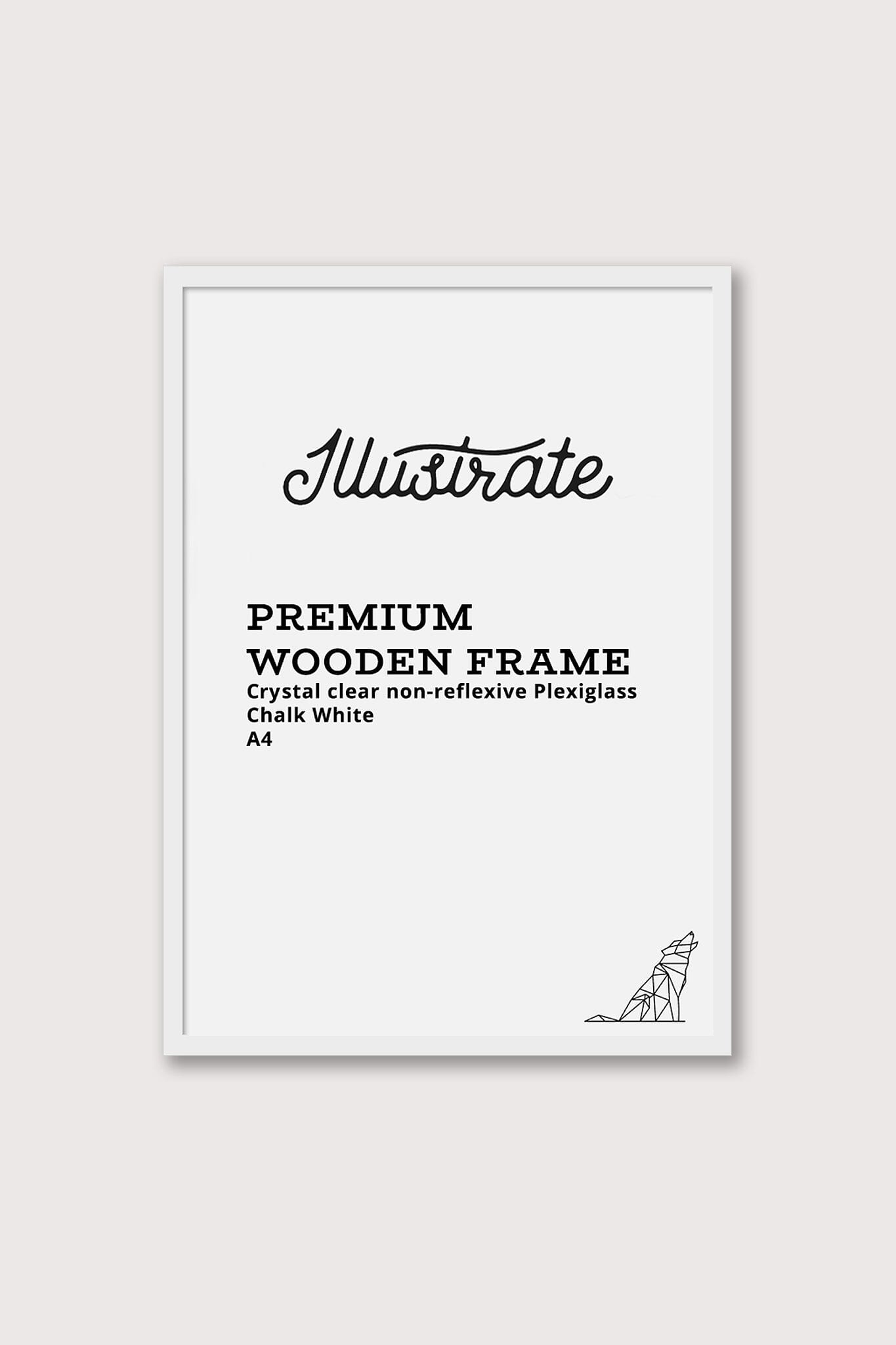 Chalk White Premium A4 Wooden Frame