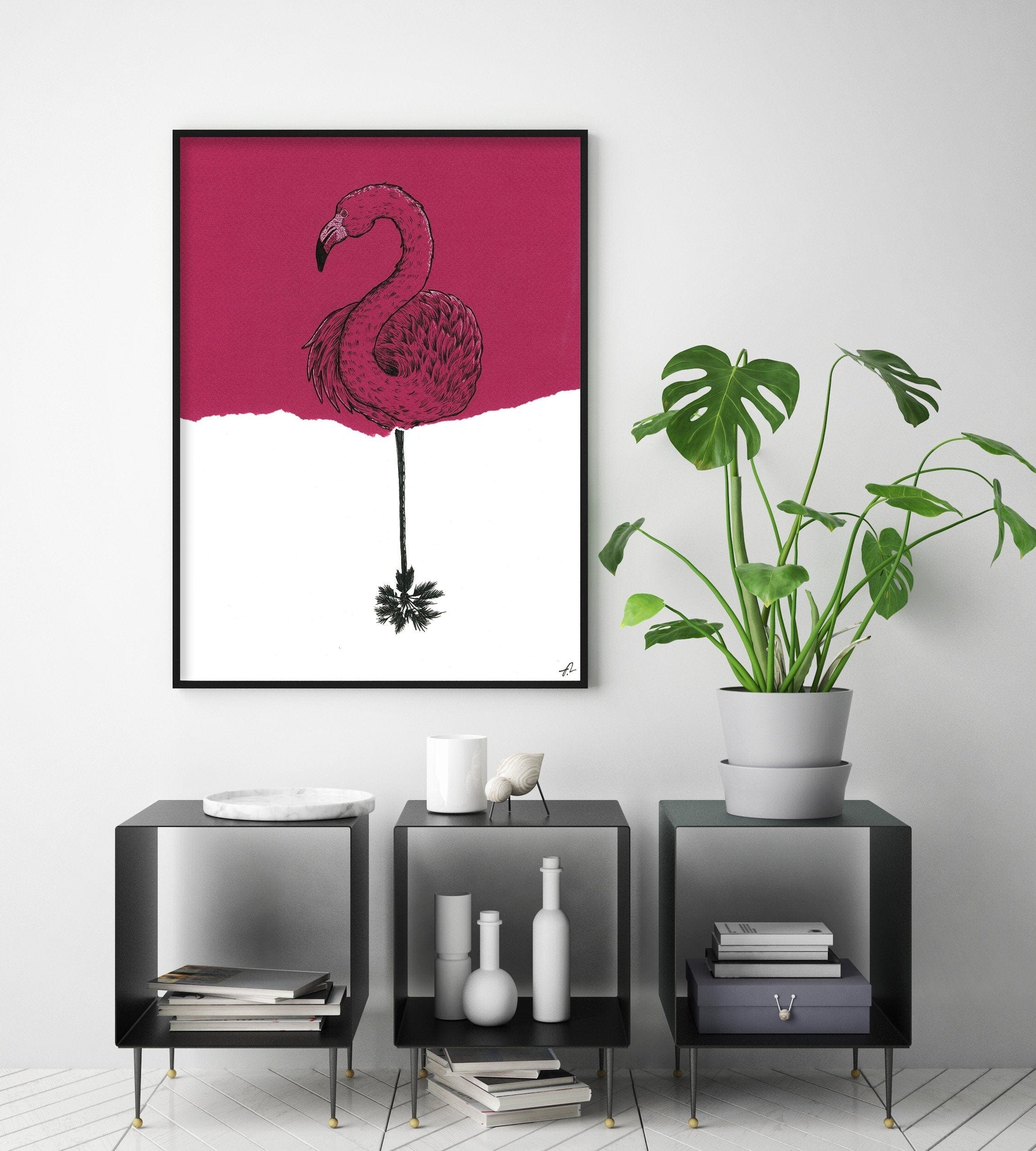 Flamingo Palm Fine Art Print