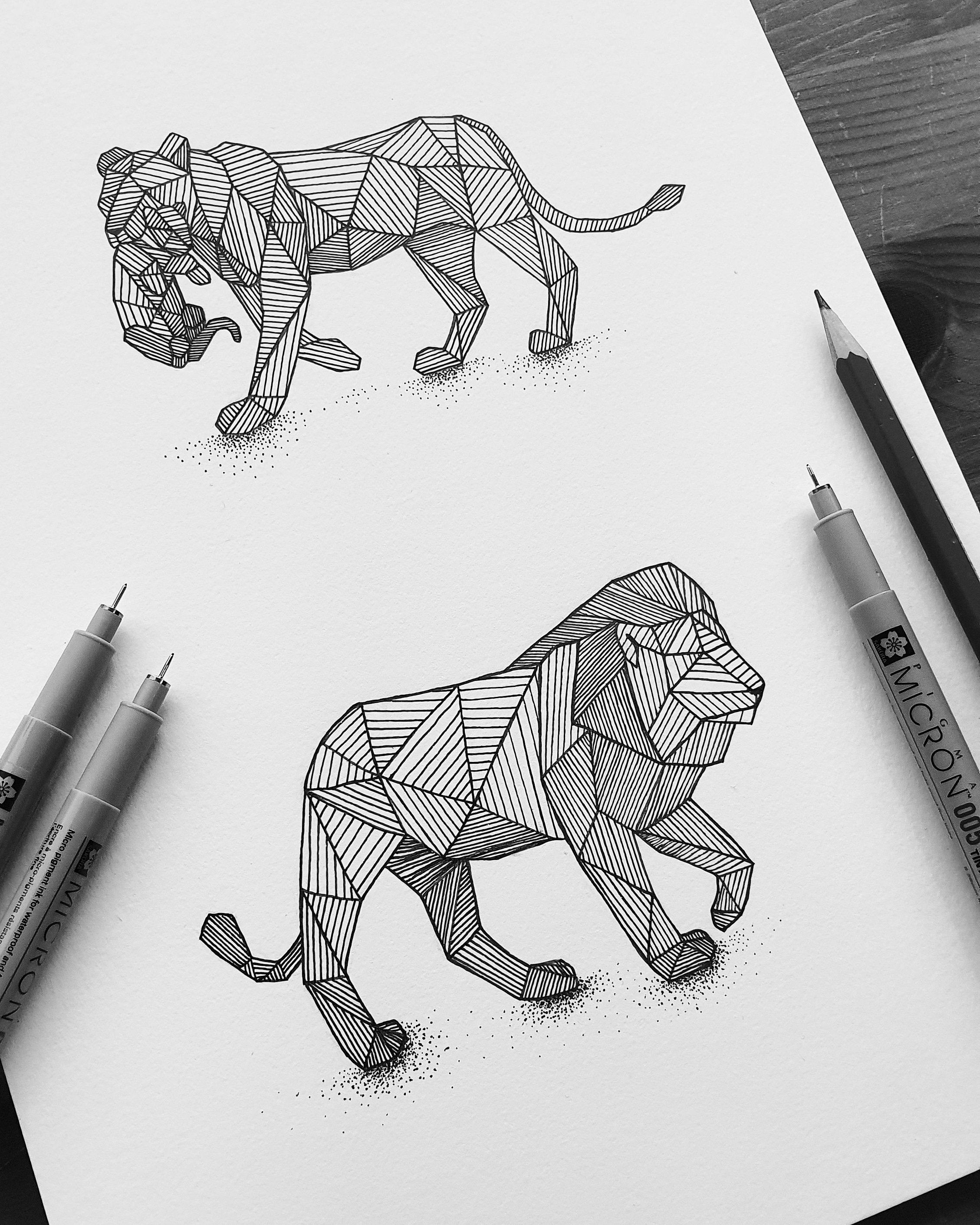 Geometric Lions Original