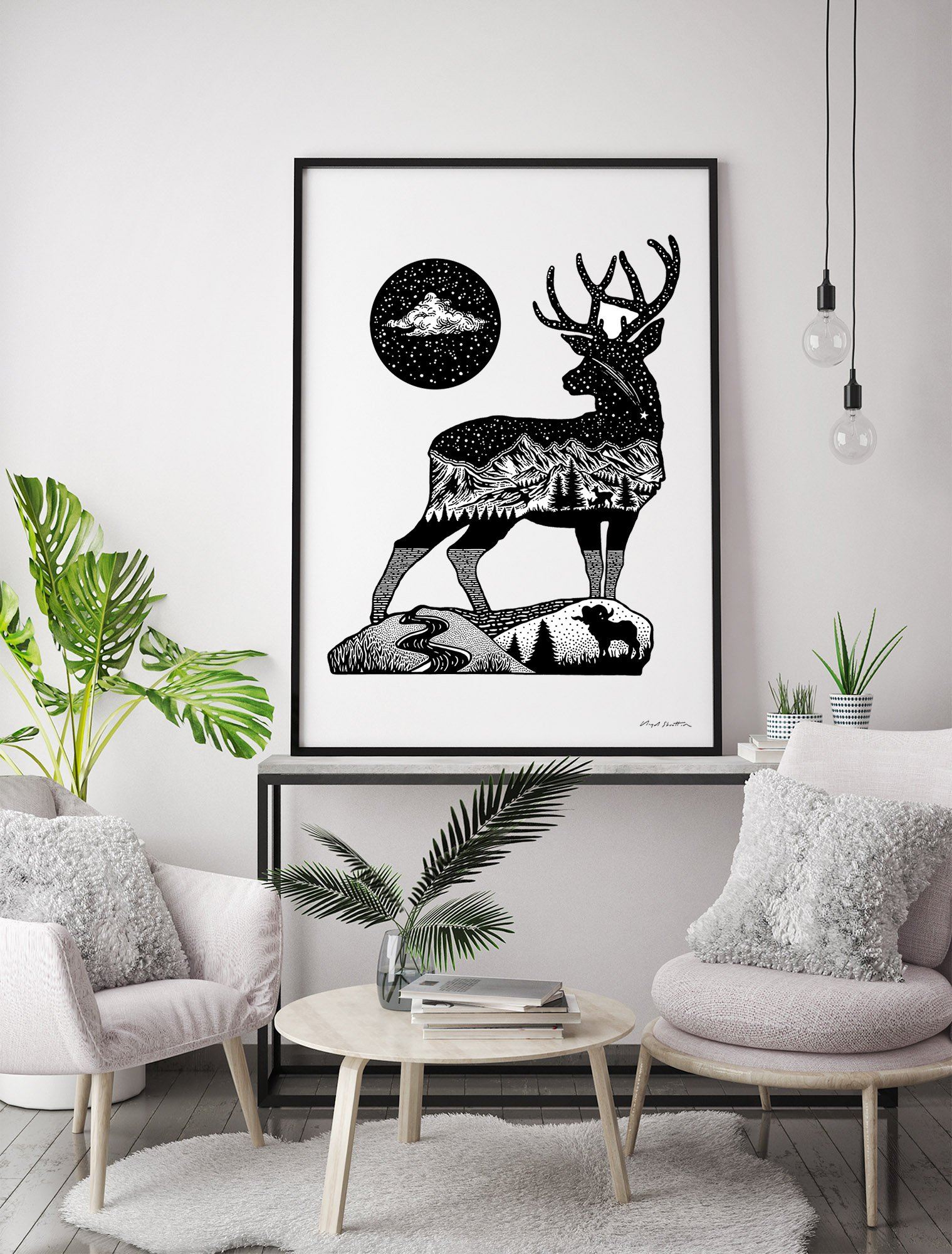 The Stag & The Shooting Star Fine Art Print