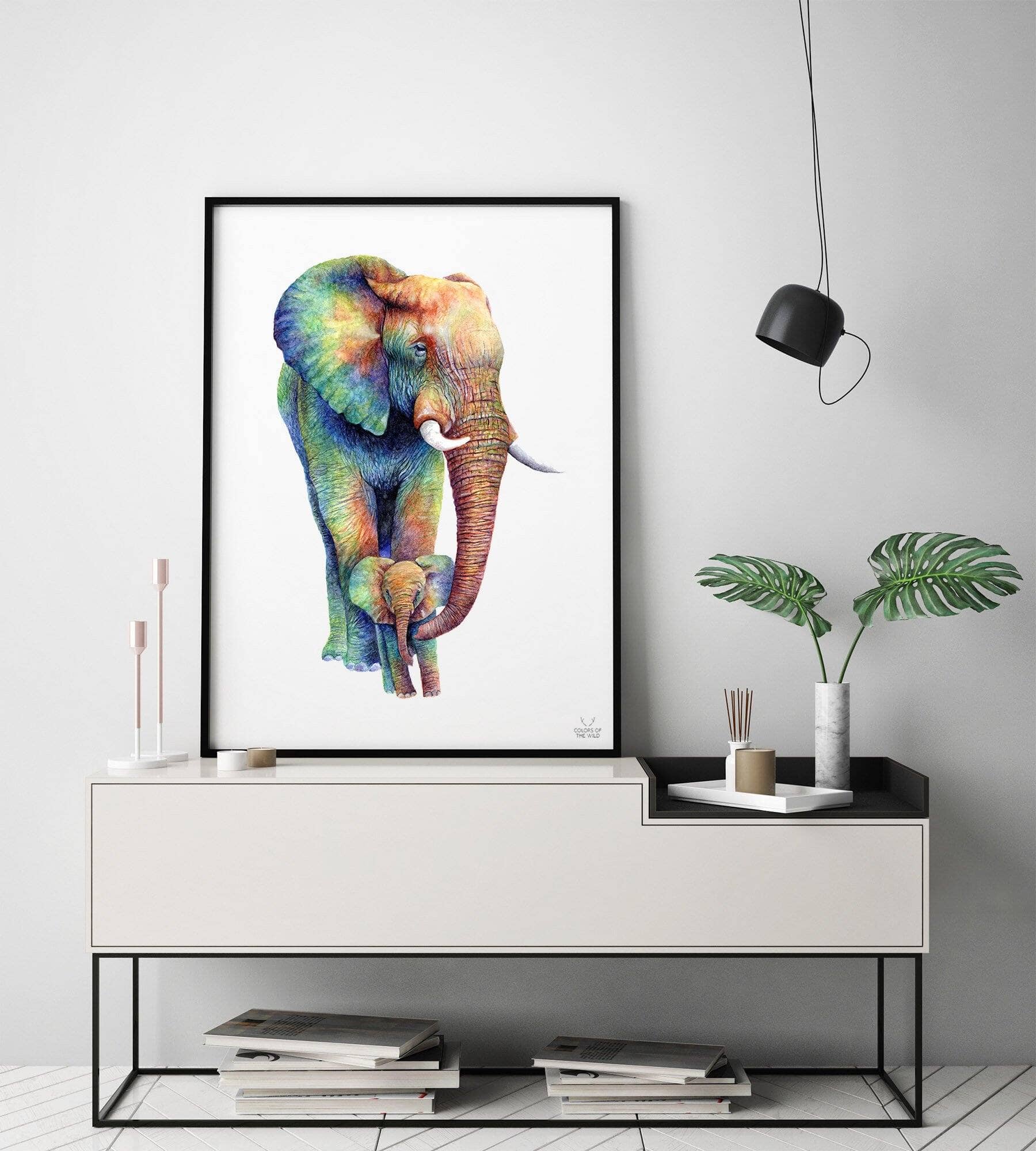 Rainbow Elephants Fine Art Print