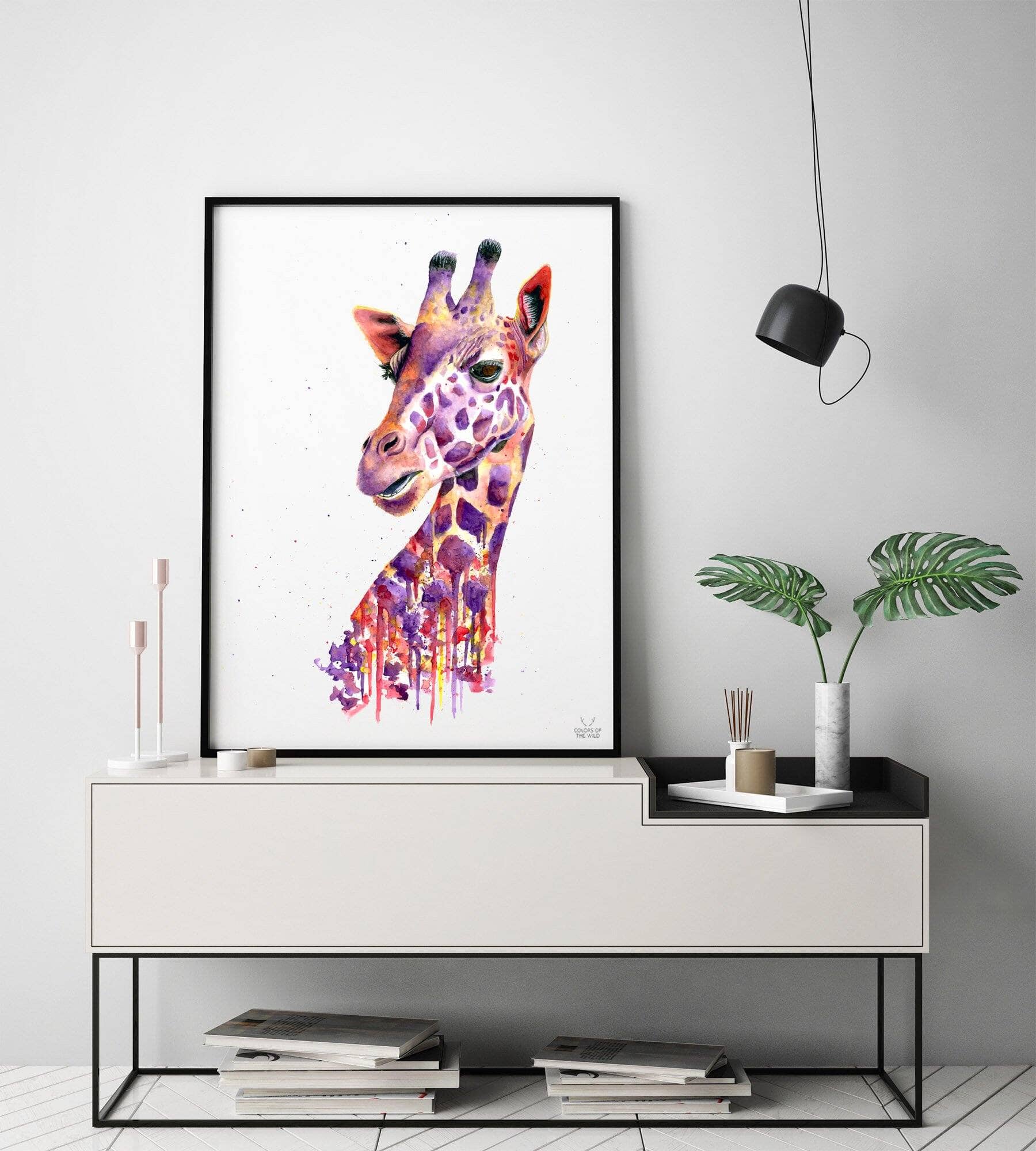 Watercolour Giraffe Fine Art Print