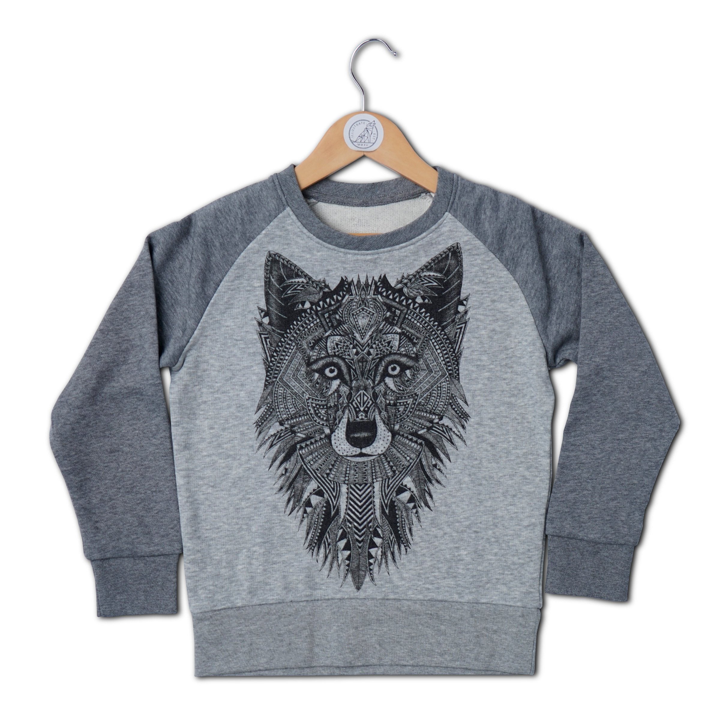 Grey Wolf Raglan Kids Sweat