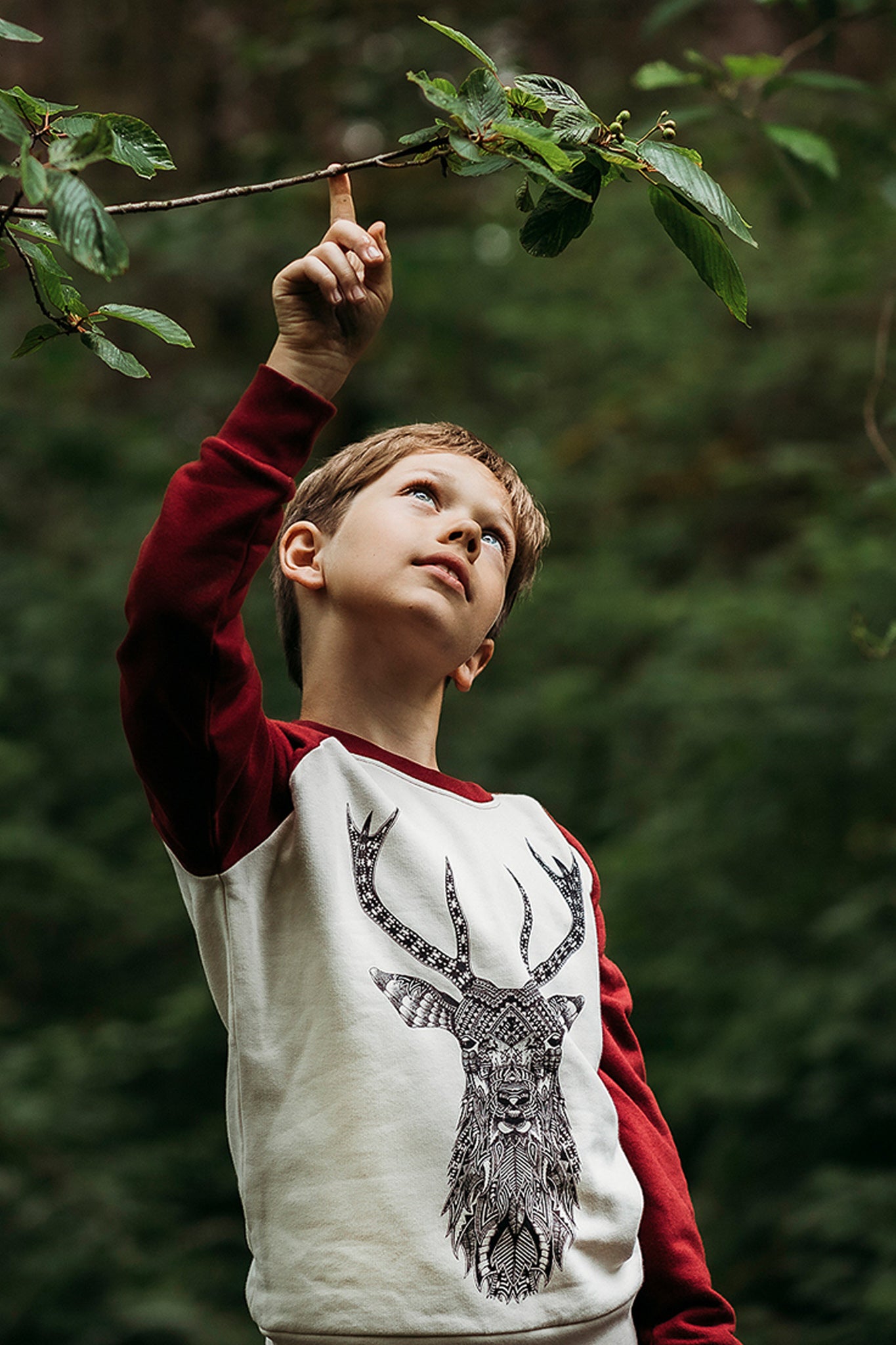 The Stag Contrast Raglan Kids Sweat